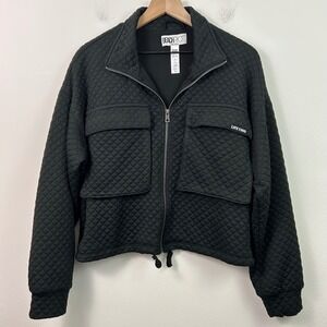 Beach Riot Womens Jacket Maren Quilted Cropped Black Size L